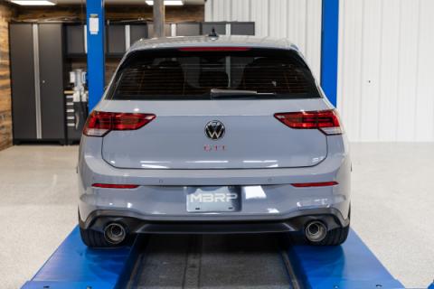 2022-Up Volkswagen Golf GTI MK8 T304 Stainless Steel 3 Inch Cat-Back 2.5 Inch Dual Split Rear with Carbon Fiber Tips MBRP