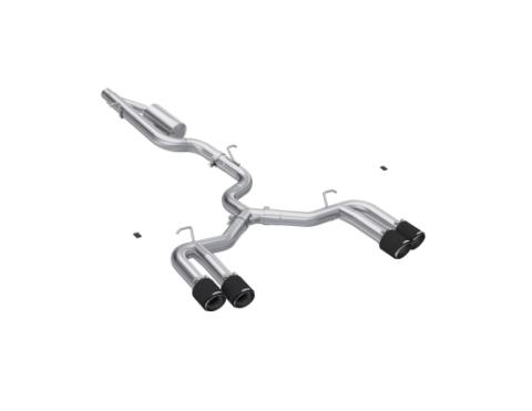 2022-Up Audi S3 Armor Pro 3 Inch Cat-Back Exhaust System with Quad Carbon Fiber Tips, Valve Delete MBRP