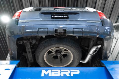 04-24 Toyota 4Runner 11-16 Toyota Land Cruiser Prado Armor Pro T304 Stainless Steel 2.5 Inch Cat-Back High Clearance Turn Down Single Rear Exit MBRP Exhaust System