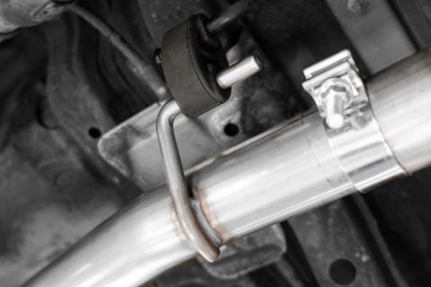 04-24 Toyota 4Runner 11-16 Toyota Land Cruiser Prado Armor Lite Aluminized Steel 2.5 Inch Cat-Back High Clearance Turn Down Single Rear Exit MBRP Exhaust System