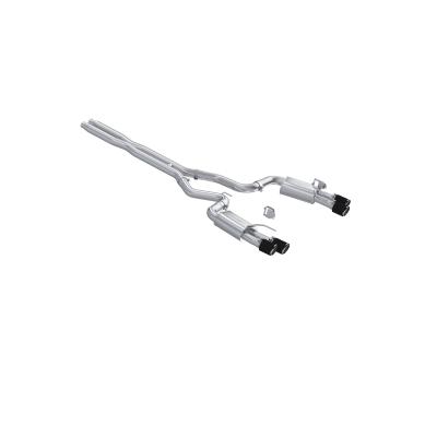 24-Up Ford Mustang GT 5.0L Armor Pro T304 Stainless Steel 3 Inch Cat-Back Dual Split Rear with Quad Carbon Fiber Tips Street Profile MBRP 