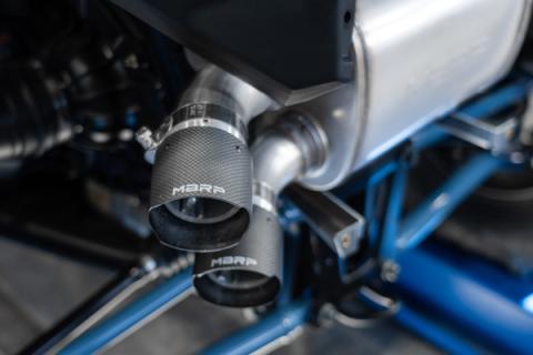 20-Up Polaris RZR PRO XP Slip-on Active Exhaust Dual Outlet with Carbon Fiber Tips Performance Series MBRP