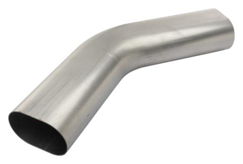 3 Inch Oval 45 Degree Horizontal Exhaust Bend 304 Stainless Steel Low-Profile Ground Clearance Pypes Performance Exhaust