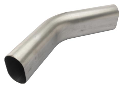 3 Inch Oval 45 Degree Vertical Exhaust Bend 304 Stainless Steel Low-Profile Ground Clearance Pypes Performance Exhaust