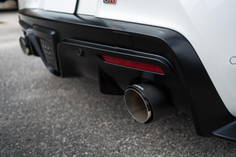 20-Up Toyota Supra T304 Stainless Steel 3 inch Cat Back Dual Rear with Carbon Fiber Tips MBRP