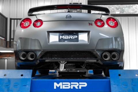 2009-2024 Nissan GT-R 3.8L Armor Pro T304 Stainless Steel 3.5 Inch Cat-Back Dual Split Rear with Quad Carbon Fiber Tips MBRP