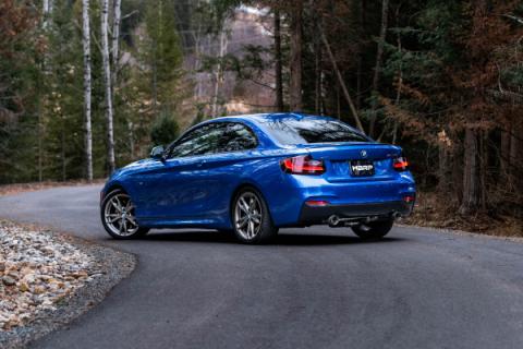 2017-2021 BMW M240i 3.0L 3.0 Inch Axle-Back Dual Rear Exit T304 Stainless Steel with Carbon Fiber Tips MBRP