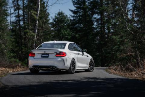 2019-2021 BMW M2 Competition 3.0L Armor Pro T304 Stainless Steel 3 Inch Resonator-Back Dual Rear Quad Outlet with Carbon Fiber Tips Active Profile MBRP