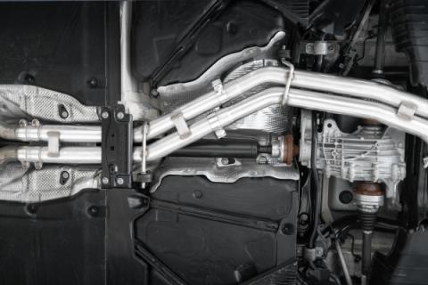 T304 Stainless Steel 2.5 Inch Resonator Back Dual Rear Quad Carbon Fiber Tips 18-Up Audi S5 Coupe/S4 Sedan MBRP