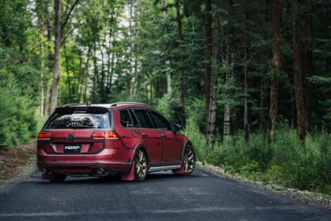 2017-19 Volkswagen Golf Sportwagen and Alltrack 1.8T Armor Pro T304SS 3 Inch Cat-Back, 2.5 Inch Dual Split Rear, Factory Through Bumper MBRP