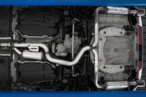 2017-19 Volkswagen Golf Sportwagen and Alltrack 1.8T Armor Pro T304SS 3 Inch Cat-Back, 2.5 Inch Dual Split Rear, Factory Through Bumper MBRP