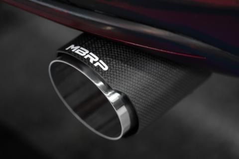 2017-19 Volkswagen Golf Sportwagen and Alltrack 1.8T Armor Pro T304SS 3 Inch Cat-Back, 2.5 Inch Dual Split Rear, Carbon Fiber Tips, Factory Through Bumper MBRP