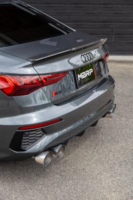 2022-Up Audi S3 Armor Pro 3 Inch Cat-Back Exhaust System with Quad Carbon Fiber Tips, Valve Delete MBRP