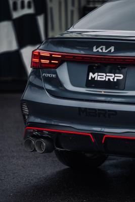 22-Up Kia Forte GT 1.6L Turbo T304 Stainless Steel 2.5 Inch Axle-Back Dual Split Rear with Quad Carbon Fiber Tips Armor Pro MBRP
