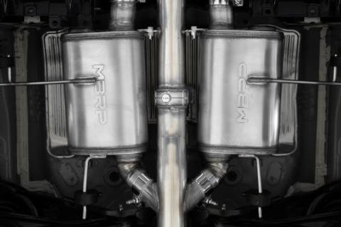 23-Up Honda Civic Type R 2.0L 3 Inch Cat-Back Exhaust System Armor Pro T304 Stainless Steel Triple Center Outlet with Carbon Fiber Tips Active Exhaust MBRP