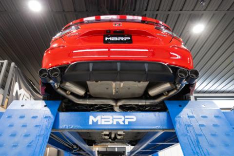 2022-Up Honda Civic Sport Touring 1.5L Turbo Hatchback Armor Lite 3 Inch Cat-Back 2.5 Inch Dual Split Rear with Quad Carbon Fiber Tips MBRP