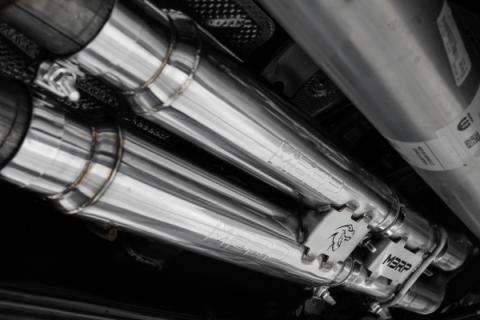 2021-24 RAM TRX T304 Stainless Steel 3 Inch Cat-Back Dual Split Rear with Carbon Fiber Tips Race Version Exhaust System MBRP