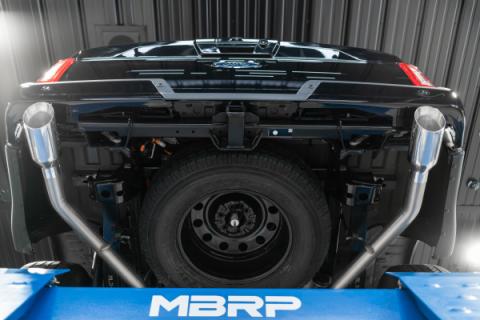 21-Up Ford F-150 Black Coated Aluminized Steel 3 Inch Cat-Back 2.5 Inch Dual Split Rear Exhaust System MBRP