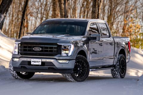 2021-Up Ford F-150 Tremor and 2022-Up Ford F-150 T304 Stainless Steel 3 Inch Cat-Back Dual Rear Exit With Carbon Fiber Tips Armor Pro Series MBRP