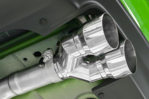 15-23 Dodge Challenger Aluminized Steel 3 Inch Dual Cat Back Quad Tips (Street Version) Exhaust System MBRP