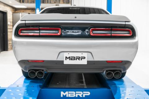 2015-2016 Dodge Challenger Aluminized Steel 3 Inch Dual Rear Cat-Back Quad Tips (Race Version) Exhaust System MBRP