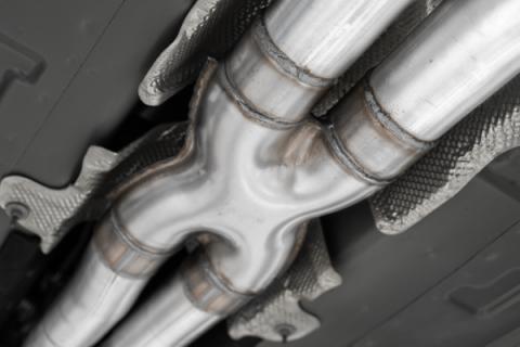 2015-2016 Dodge Challenger Aluminized Steel 3 Inch Dual Rear Cat-Back Quad Tips (Race Version) Exhaust System MBRP