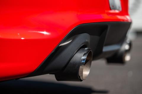 T304 Stainless Steel 3.0 Inch Cat-Back Dual Rear Street Profile with Dual Carbon Fiber Tips 15-23 Dodge Charger MBRP