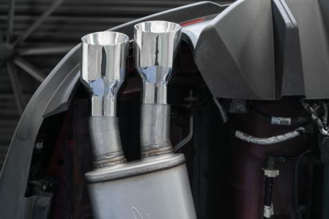 18-23 Ford Mustang GT 5.0L T304 Stainless Steel 3 Inch Cat-Back Dual Rear with Quad Carbon Fiber Tips Street Version MBRP