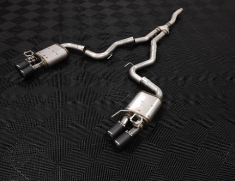 2019-2023 Ford Mustang 2.3L EcoBoost Active T304 Stainless Steel 3 Inch Cat-Back Quad Rear Exit with CF Tips MBRP