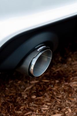 2015-Up Dodge Durango/Charger T304 Stainless Steel with Carbon Fiber Tips, 5 Inch OD Out, Angle Cut, Sold In Pairs MBRP