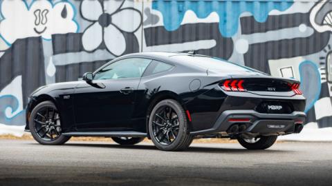 Black-Coated 4 Inch Quad Tip Cover Kit for 2015-2024 Ford Mustangs with Quad Tips MBRP