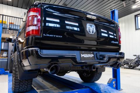 2019-2024 Ram 1500 5.7L Hemi Black Exhaust Tips, Armor BLK 5 Inch OD Dual Wall Angle Cut, Sold In Pairs MBRP