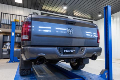2009-2018 Ram 1500 and 2019-Up Ram 1500 5.7L Hemi Black Exhaust Tips, Armor BLK 5 Inch OD Dual Wall Angle Cut. Sold In Pairs MBRP
