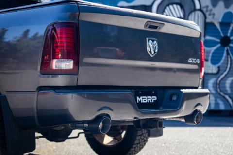 2009-2018 Ram 1500 and 2019-Up Ram 1500 5.7L Hemi Carbon Fiber Exhaust Tips, 5 Inch OD Dual Wall Angle Cut. Sold In Pairs MBRP