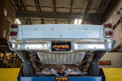 1966-71 Ford Fairlane 2.5 Inch X-Pipe Crossmember Back Quarter Panel Exit Exhaust Race Pro Mufflers Pypes Performance Exhaust