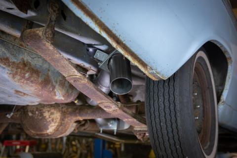 1966-71 Ford Fairlane 2.5 Inch H-Pipe Crossmember Back Quarter Panel Exit Exhaust No Mufflers Pypes Performance Exhaust