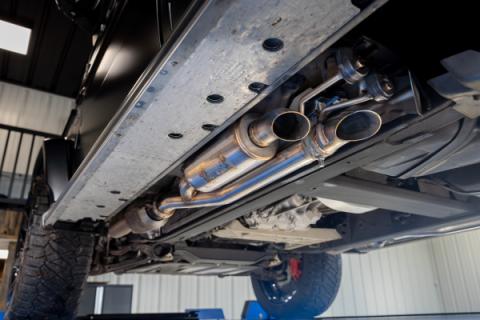 2019-2024 Mercedes-Benz G63 4.0TT V8 Armor Pro T304SS 2.5 Inch Pre-Axle Cat-Back, Dual Split Side, Quad Outlet, Active Profile MBRP