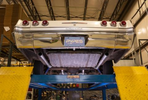 1965-70 Chevy Impala  H-Pipe Crossmember Back Exhaust 409 SS Rear Exit Violator Mufflers Pypes Performance Exhaust