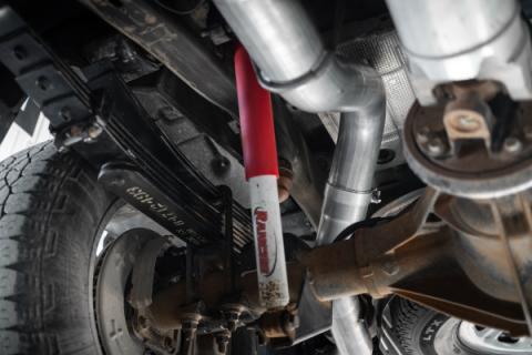 20-2023 Silverado/Sierra 2500/3500 Armor BLK Black Coated Aluminized Steel 4 Inch Filter Back Single Side Exit Exhaust System MBRP