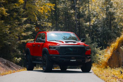 2025-UP Ram 1500 RHO 3.0L HO, Armor Pro 3-Inch Cat-Back Dual Split Rear with Carbon Fiber Tips, MBRP