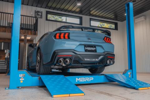 2024-Up Ford Mustang Dark Horse 5.0L Armor Pro 3-Inch Cat-Back Quad Split Rear with CF Tips Active MBRP