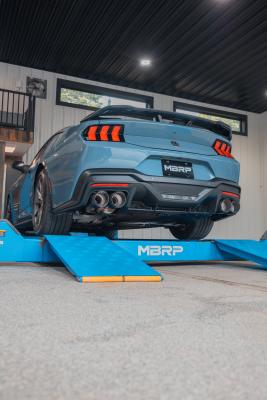 2024-Up Ford Mustang Dark Horse 5.0L Armor Pro 3-Inch Cat-Back Quad Split Rear with CF Tips Active MBRP