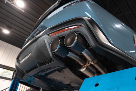 2024-Up Ford Mustang Dark Horse 5.0L Armor Pro 3-Inch Cat-Back Quad Split Rear with CF Tips Active MBRP