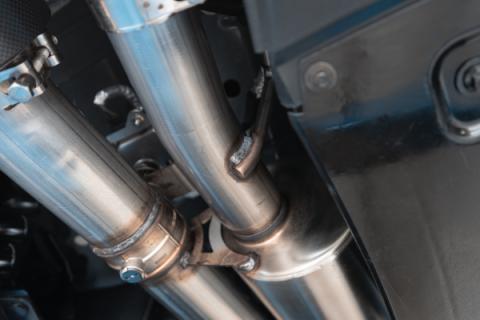 2024-Up Ford Mustang Dark Horse 5.0L Armor Pro 3-Inch Cat-Back Quad Split Rear with CF Tips Active MBRP