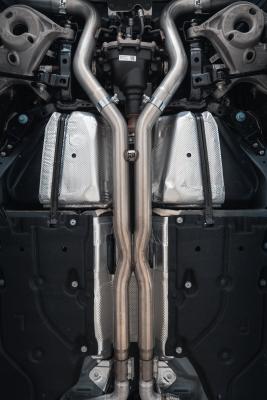 2024-Up Ford Mustang Dark Horse 5.0L Armor Pro 3-Inch Cat-Back Quad Split Rear with CF Tips Active MBRP