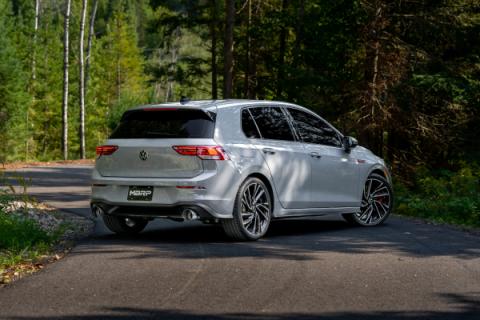 2022-Up Volkswagen Golf GTI MK8 T304 Stainless Steel 3 Inch Cat-Back 2.5 Inch Dual Split Rear with Carbon Fiber Tips MBRP