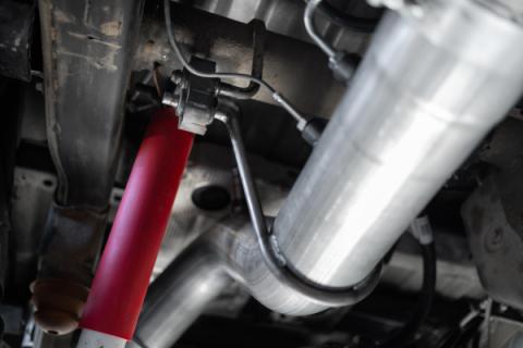20-2023 Silverado/Sierra 2500/3500 Armor BLK Black Coated Aluminized Steel 4 Inch Filter Back Single Side Exit Exhaust System MBRP