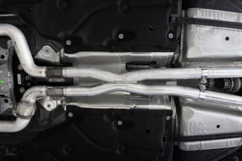 2.5 Inch Exhaust Resonator Bypass X-Pipe Aluminized Steel For 15-Up Ford Mustang GT 5.0L MBRP