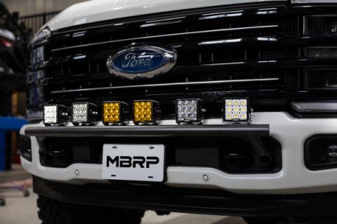 2017-Up Ford  F250/ F350/ F450/ F550 Superduty Black-Coated Bumper Light Mounting Bar MBRP