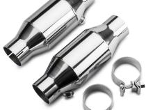 Universal High Flow 2.5 Inch Mini Catalytic Converters Metallic Substrate 304 Stainless Steel Pypes Performance Exhaust